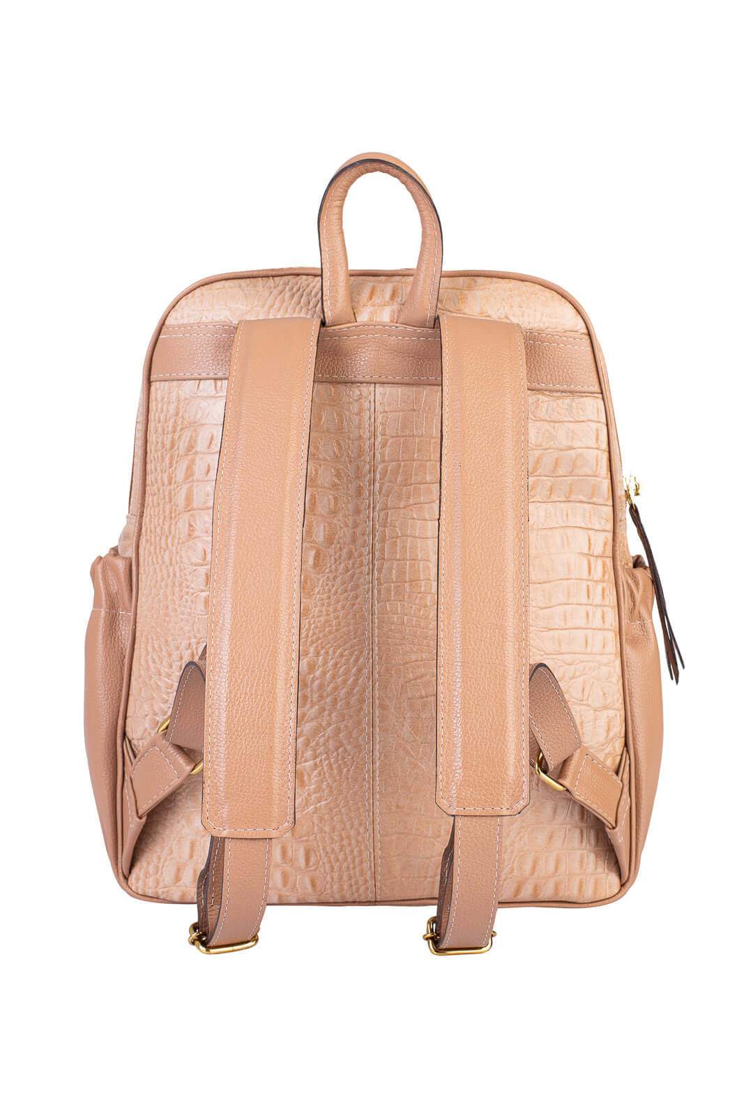 Mochila feminina de couro croco Zaya - Enluaze