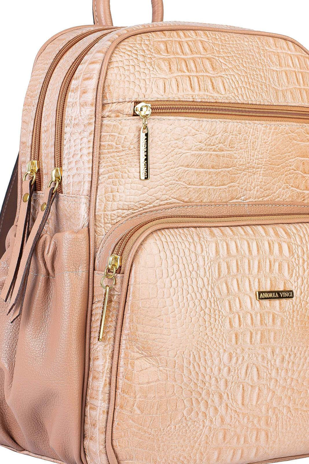 Mochila feminina de couro croco Zaya - Enluaze