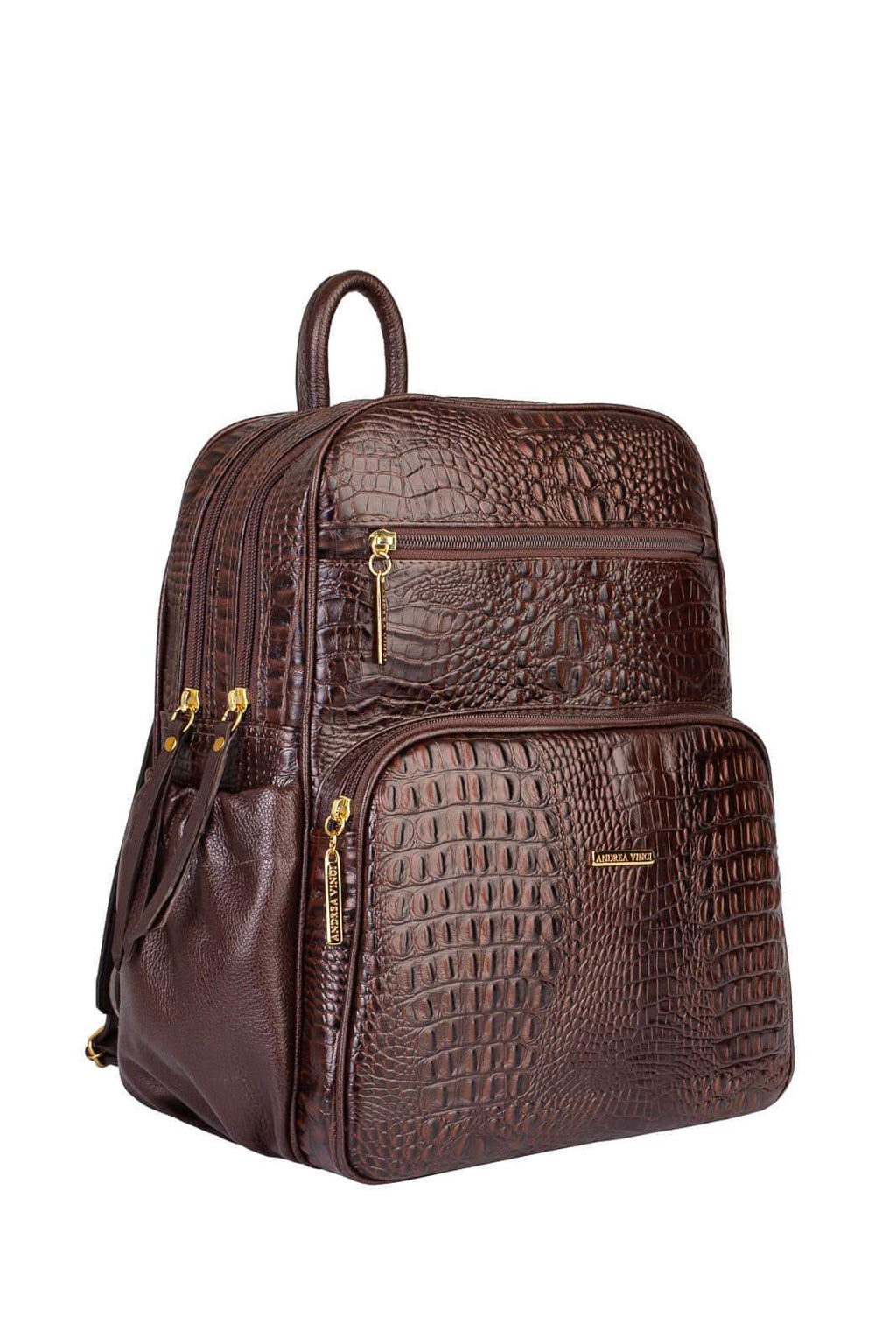 Mochila feminina de couro croco Zaya - Enluaze