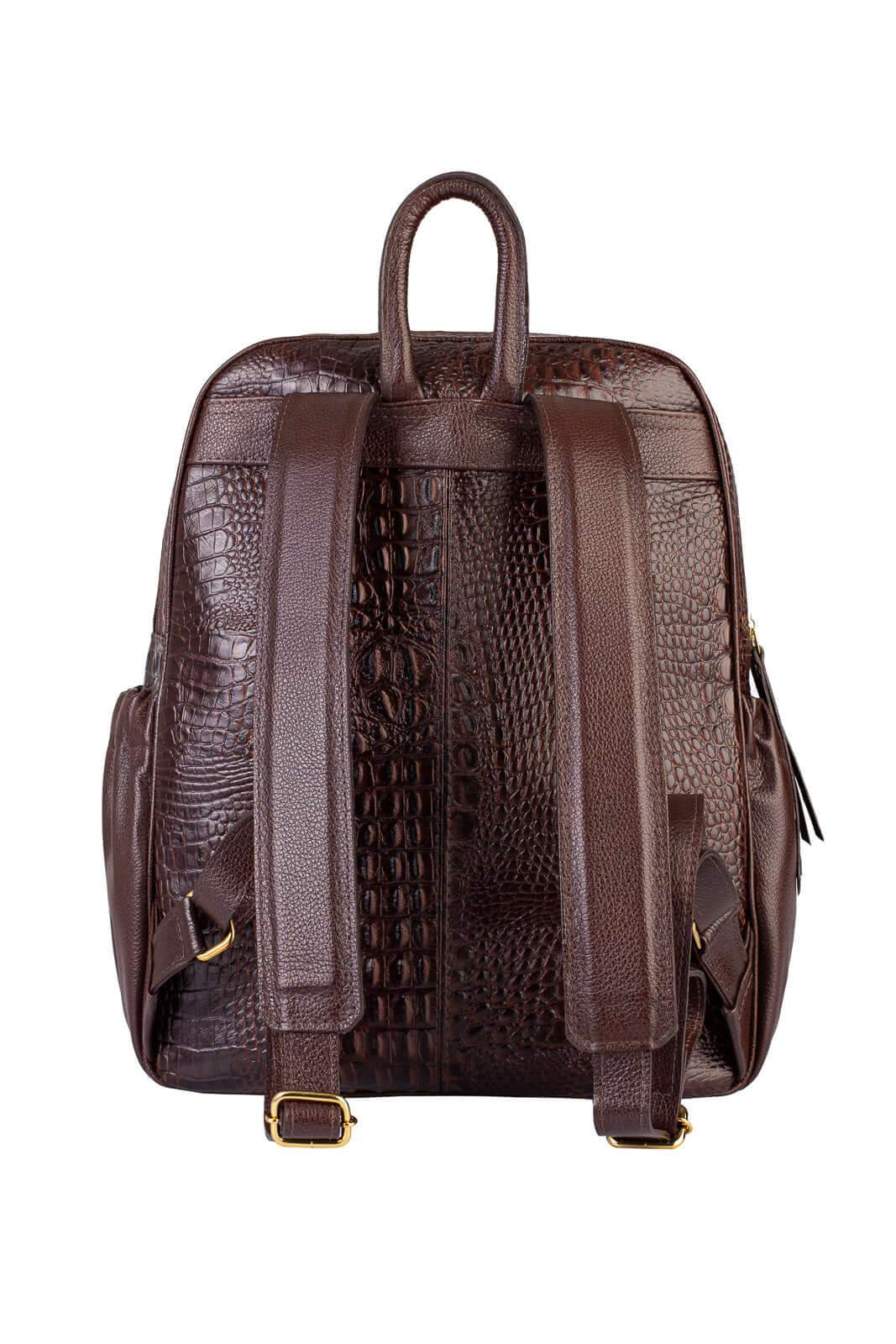 Mochila feminina de couro croco Zaya - Enluaze