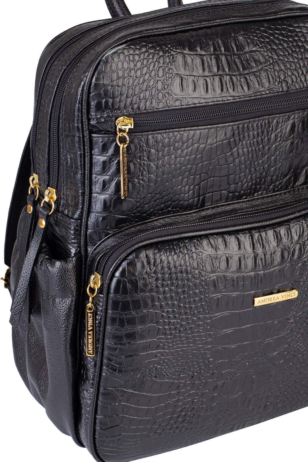 Mochila feminina de couro croco Zaya - Enluaze