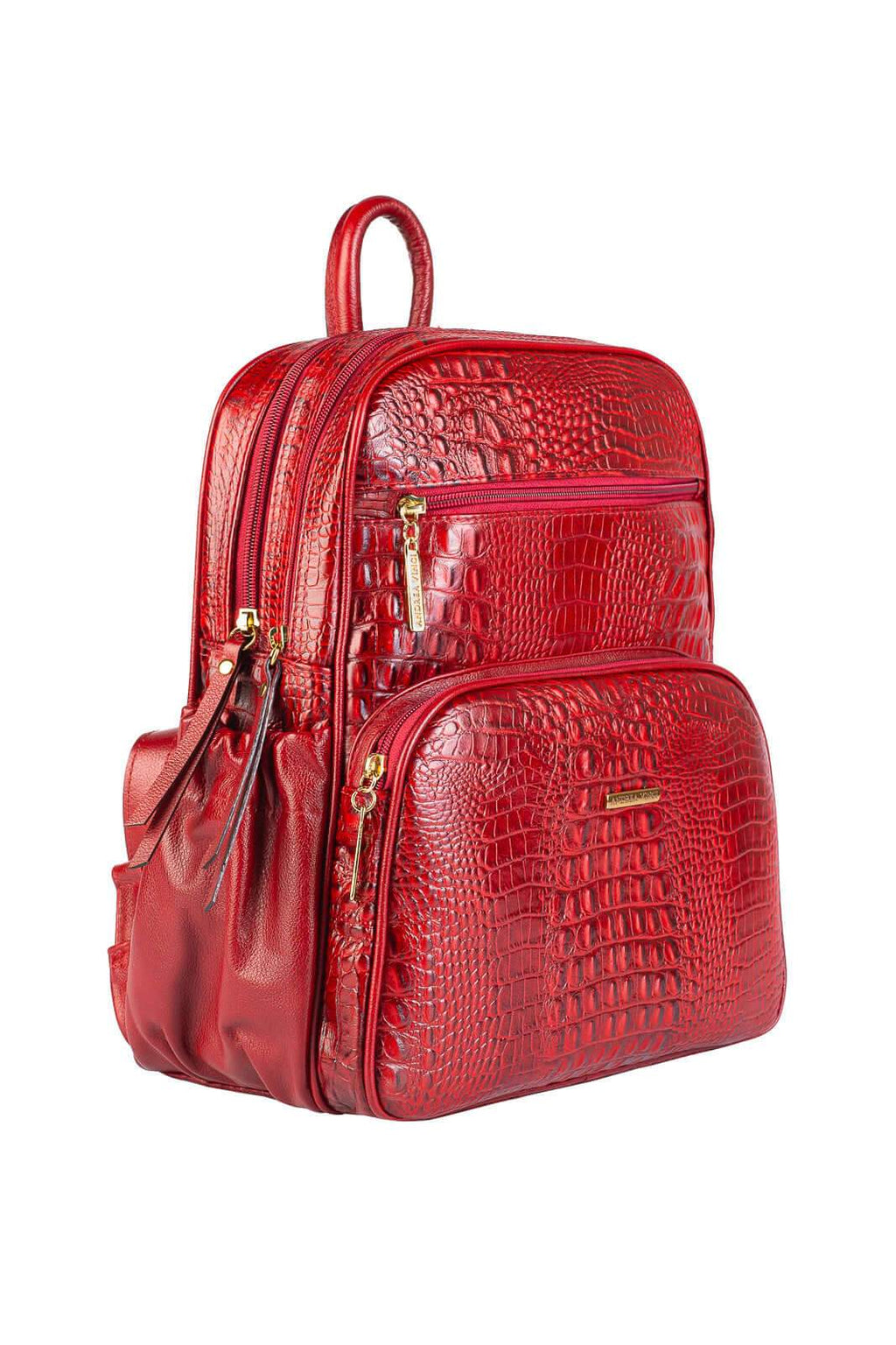 Mochila feminina de couro croco Zaya - Enluaze