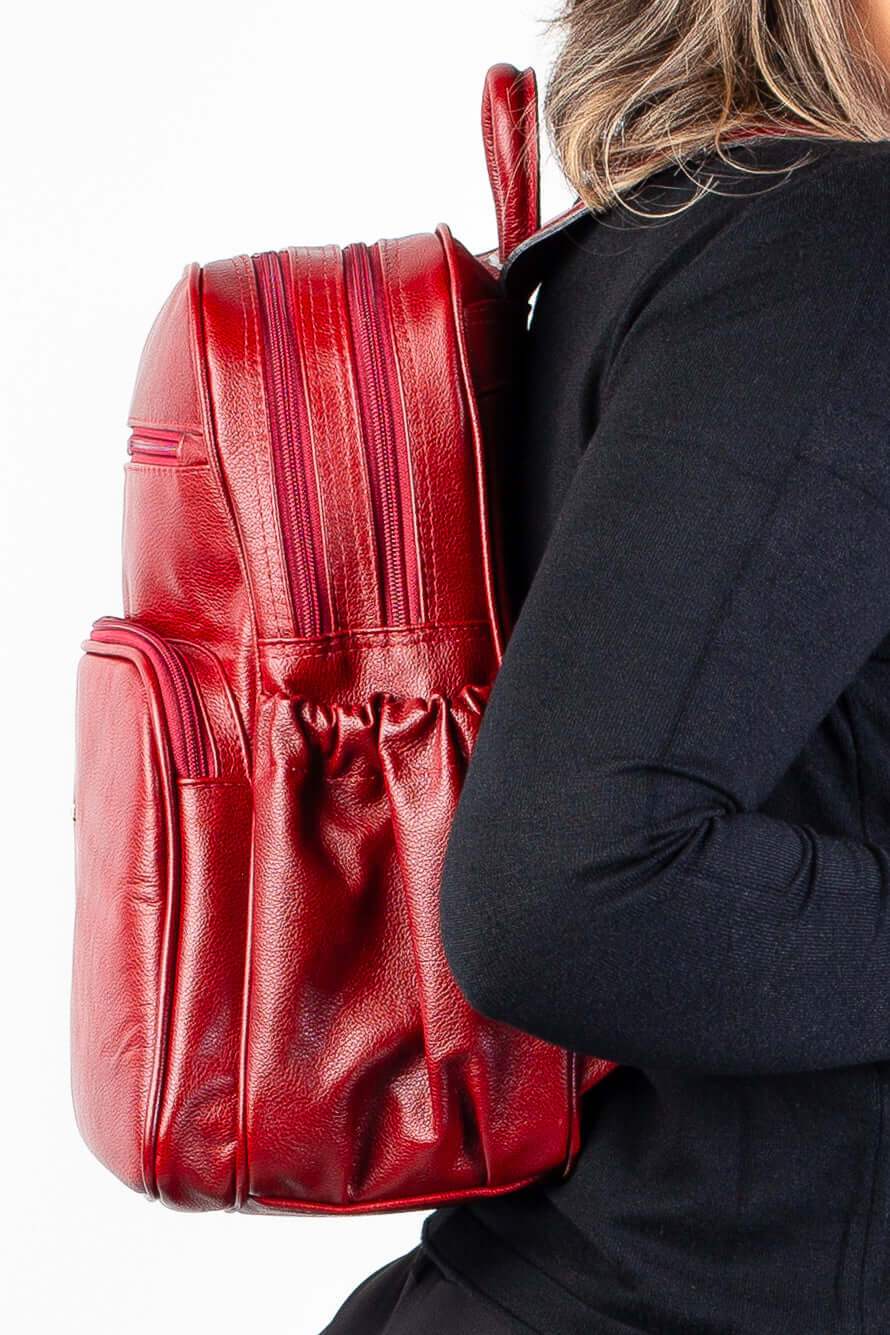 Mochila feminina de couro liso Zaya - Enluaze