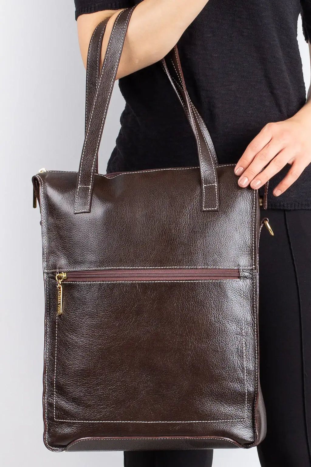 Bolsa/Pasta para notebook em couro liso Sandra - Enluaze