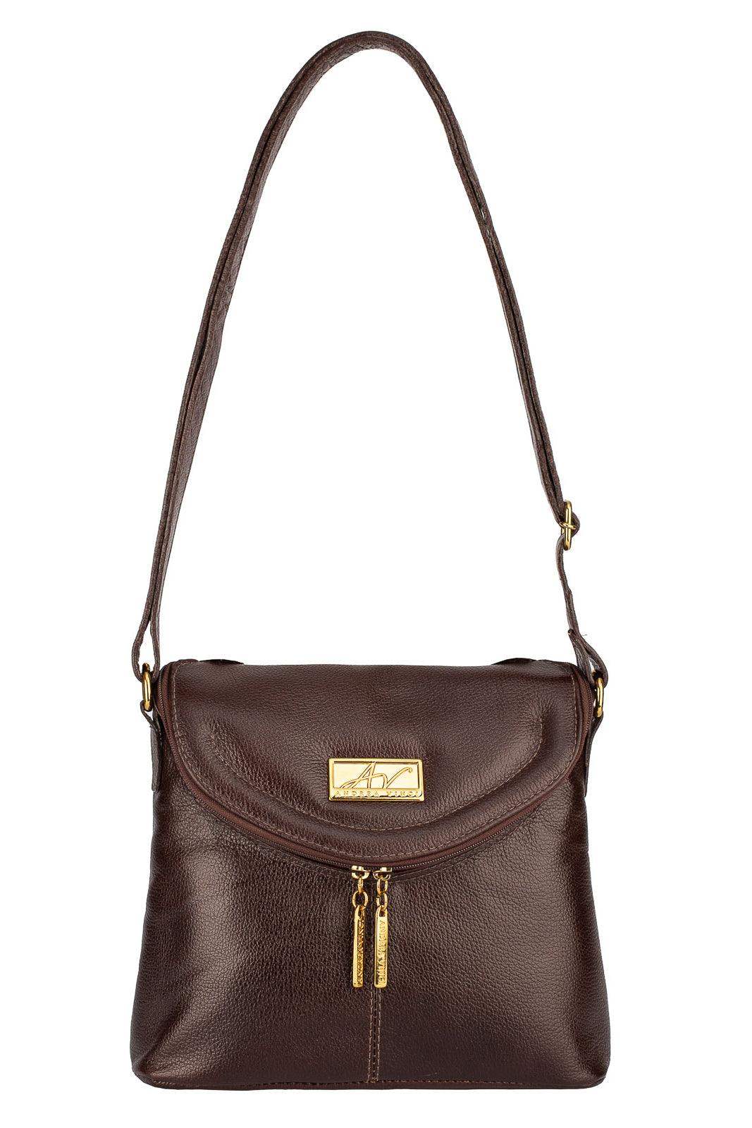 Bolsa tiracolo de couro liso Tereza - Enluaze