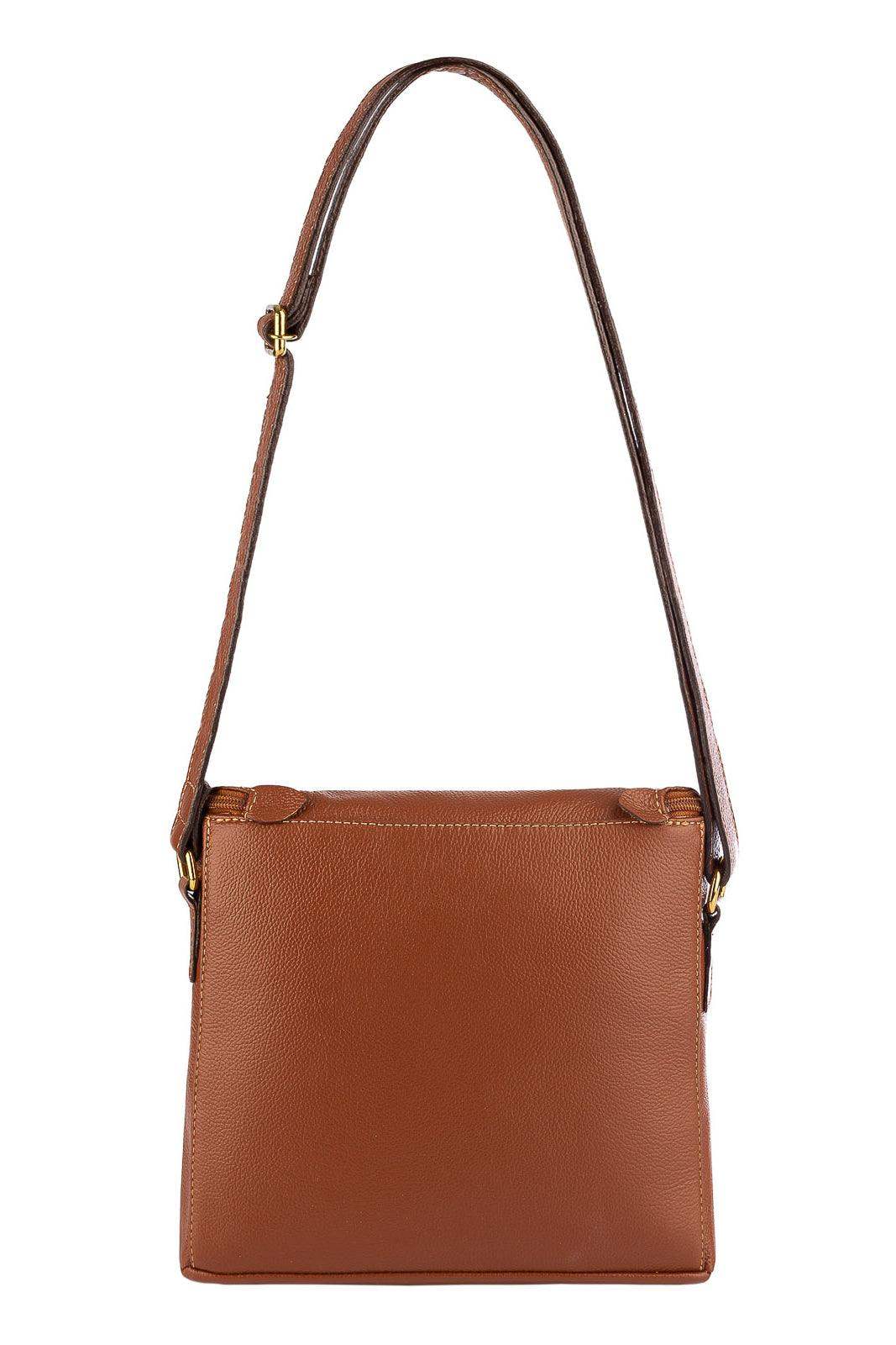 Bolsa tiracolo de couro liso Tereza - Enluaze