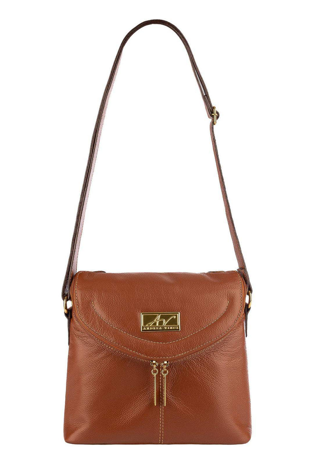 Bolsa tiracolo de couro liso Tereza - Enluaze