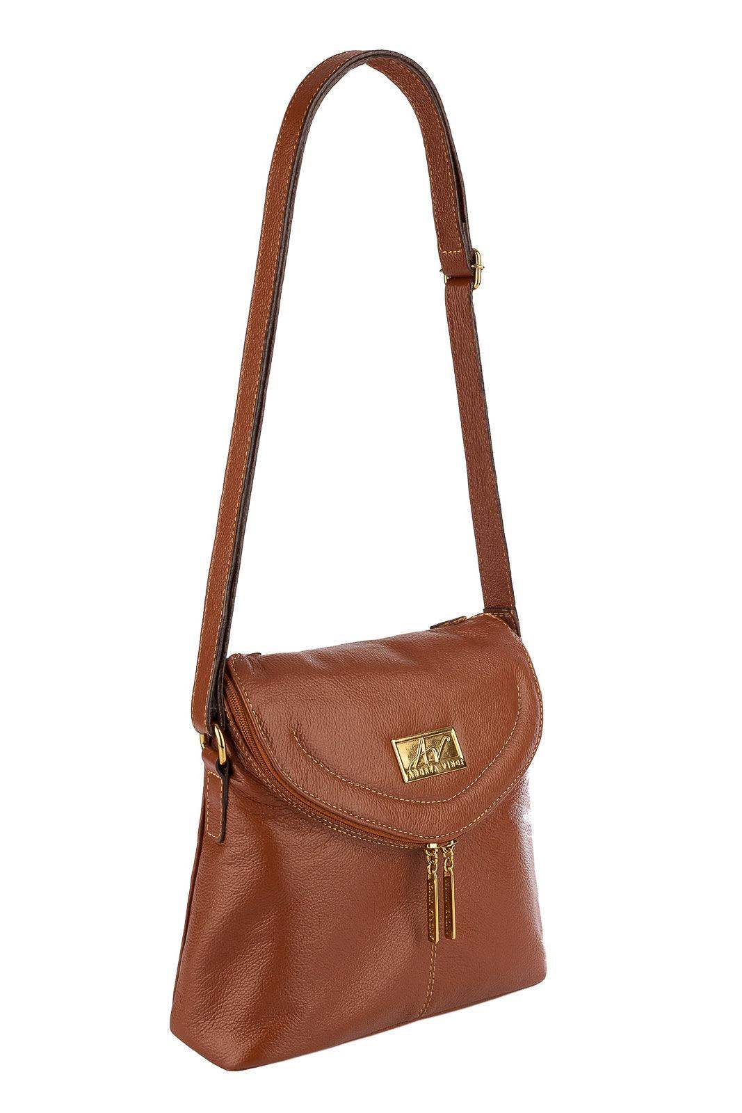 Bolsa tiracolo de couro liso Tereza - Enluaze