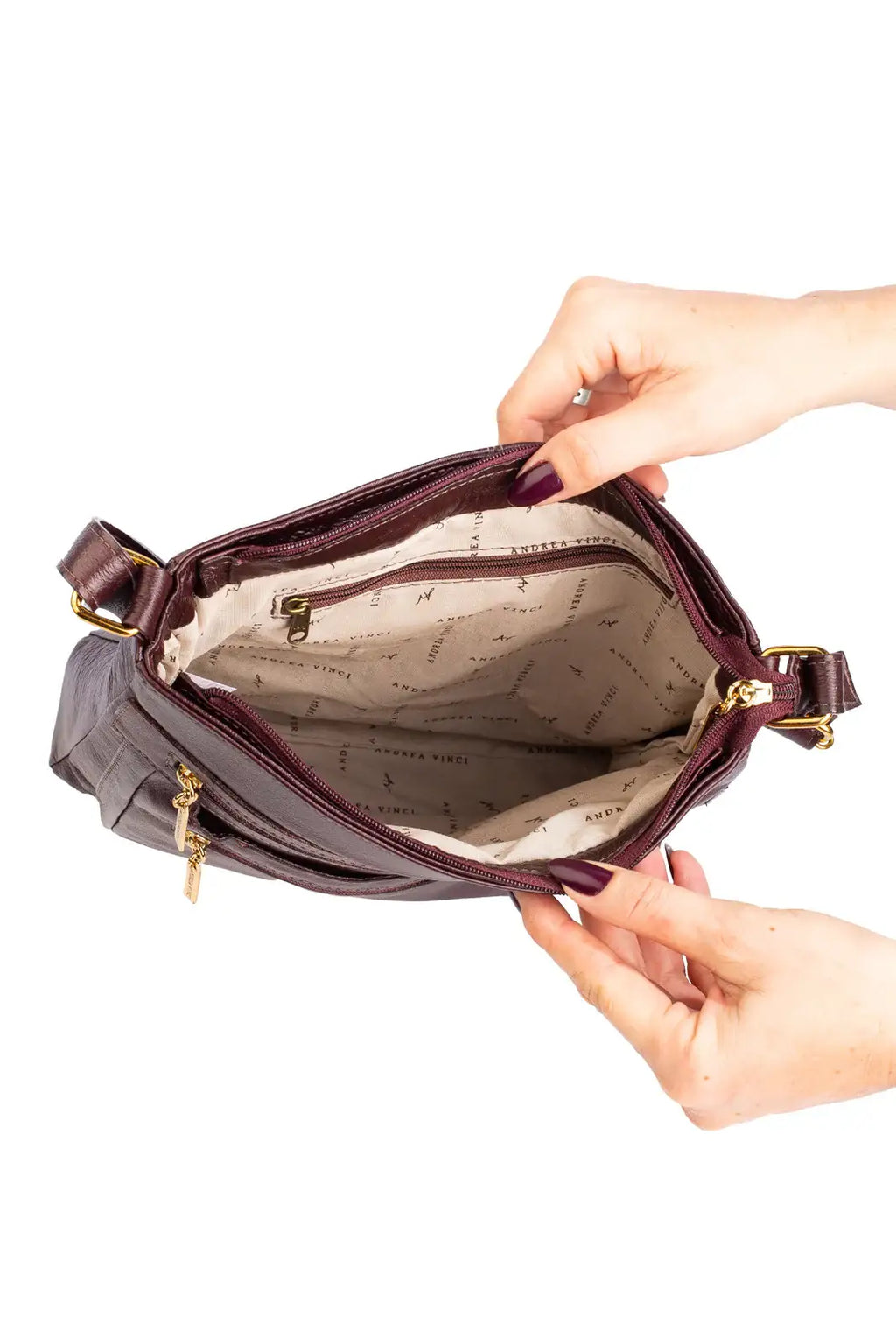 Bolsa tiracolo em couro liso Thais - Enluaze