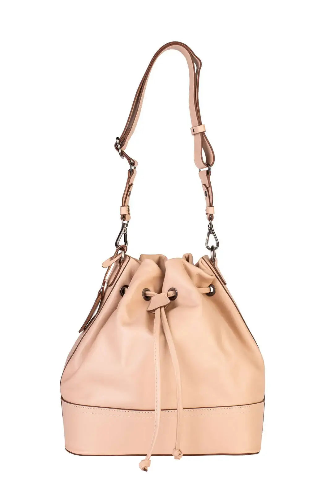 Bolsa saco em couro liso Naiara - Enluaze