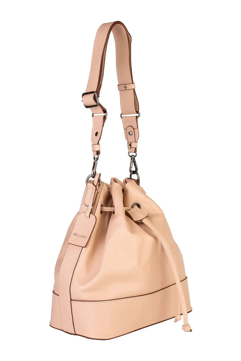 Bolsa saco em couro liso Naiara - Enluaze