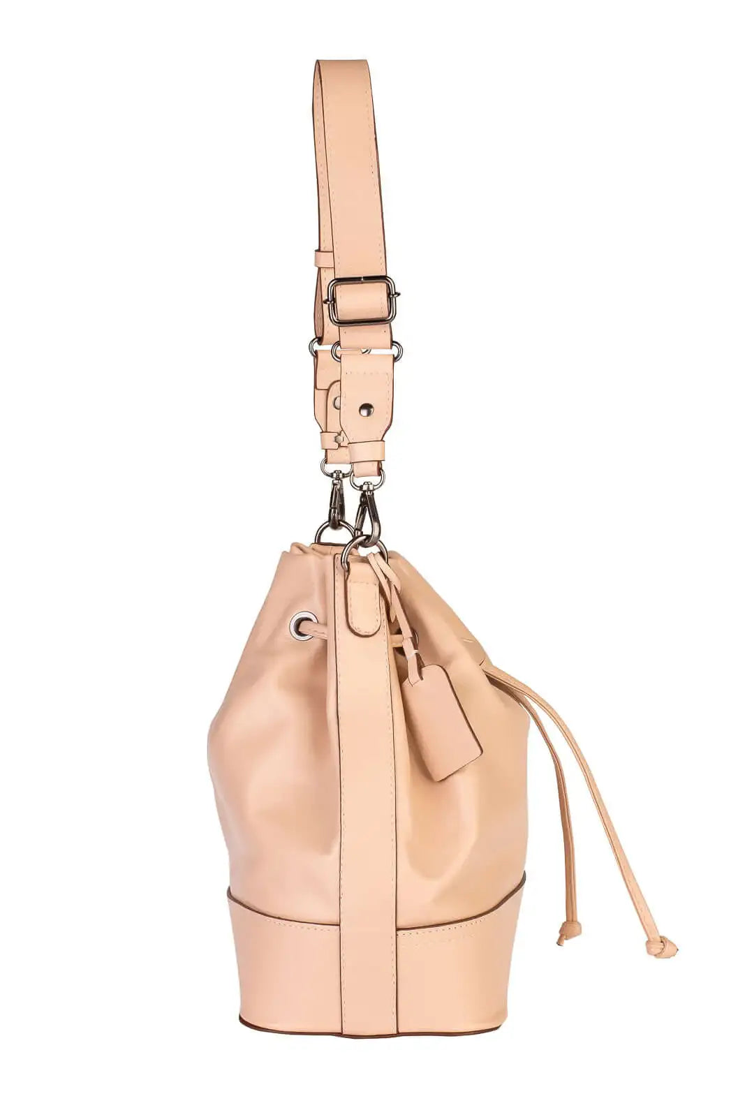 Bolsa saco em couro liso Naiara - Enluaze
