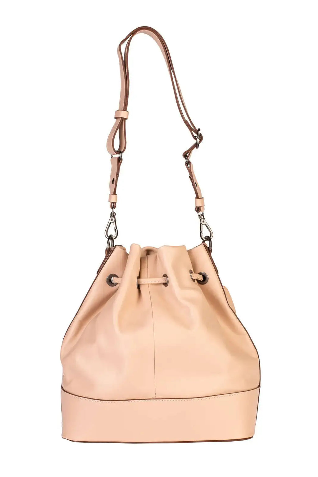 Bolsa saco em couro liso Naiara - Enluaze