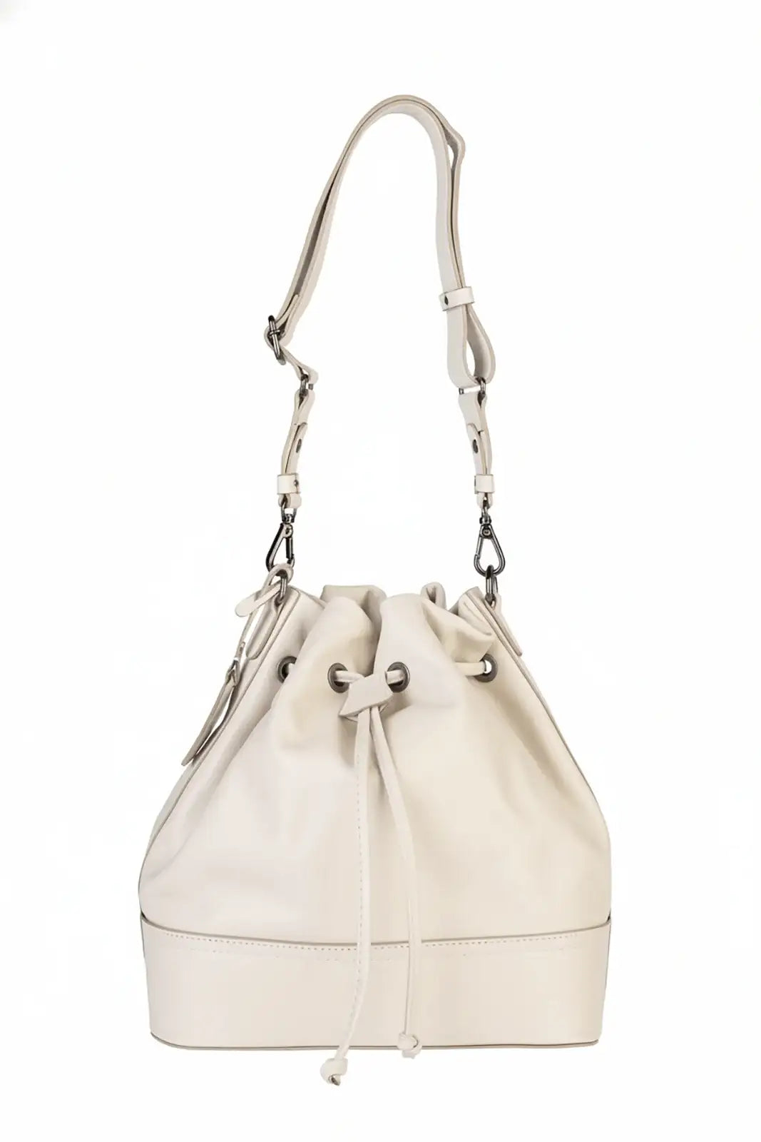 Bolsa saco em couro liso Naiara - Enluaze