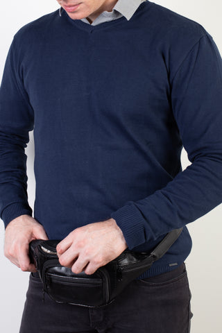 Pochete masculina de couro David