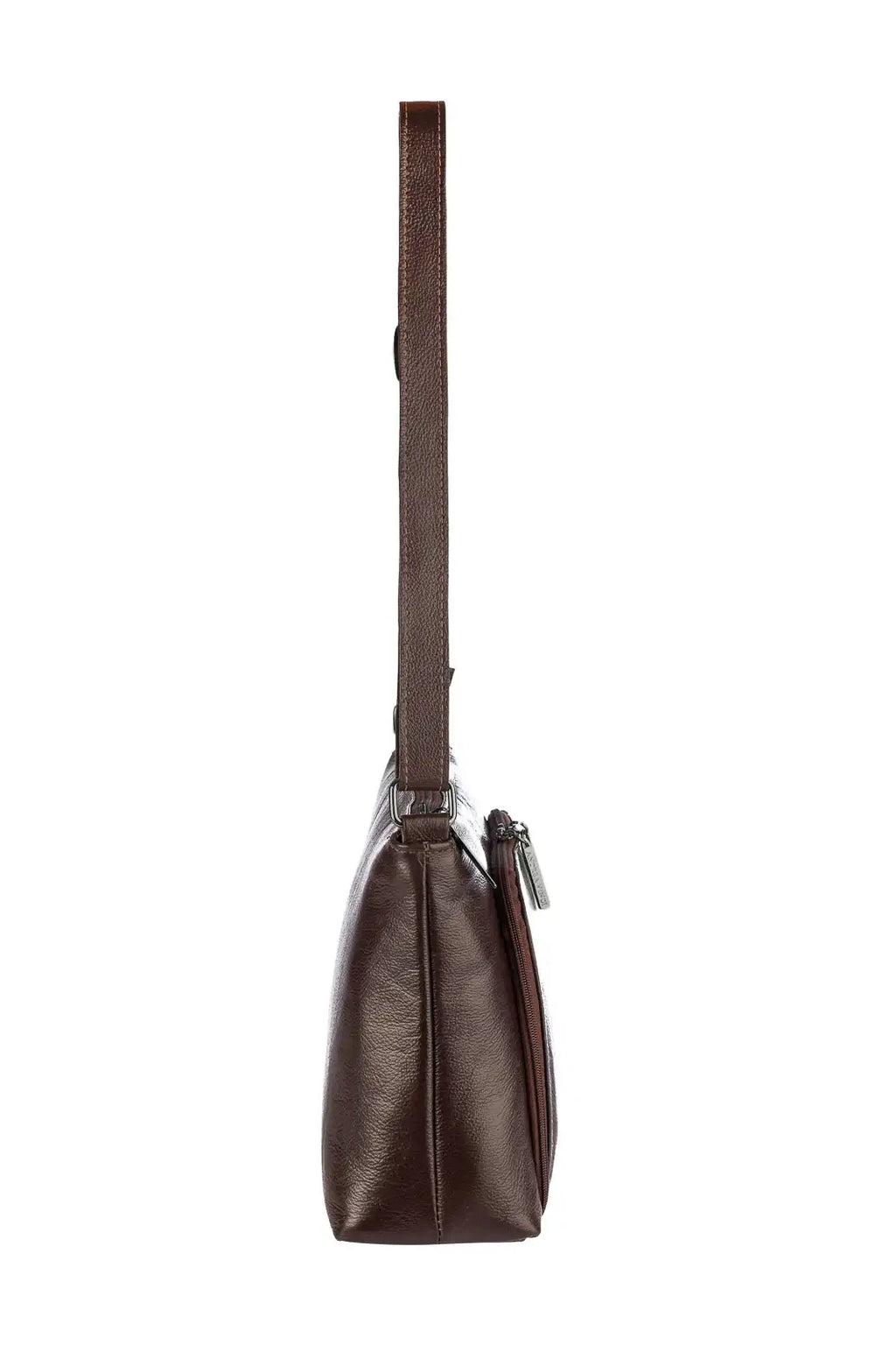 Bolsa de couro liso metais grafite tiracolo Ninna - Enluaze