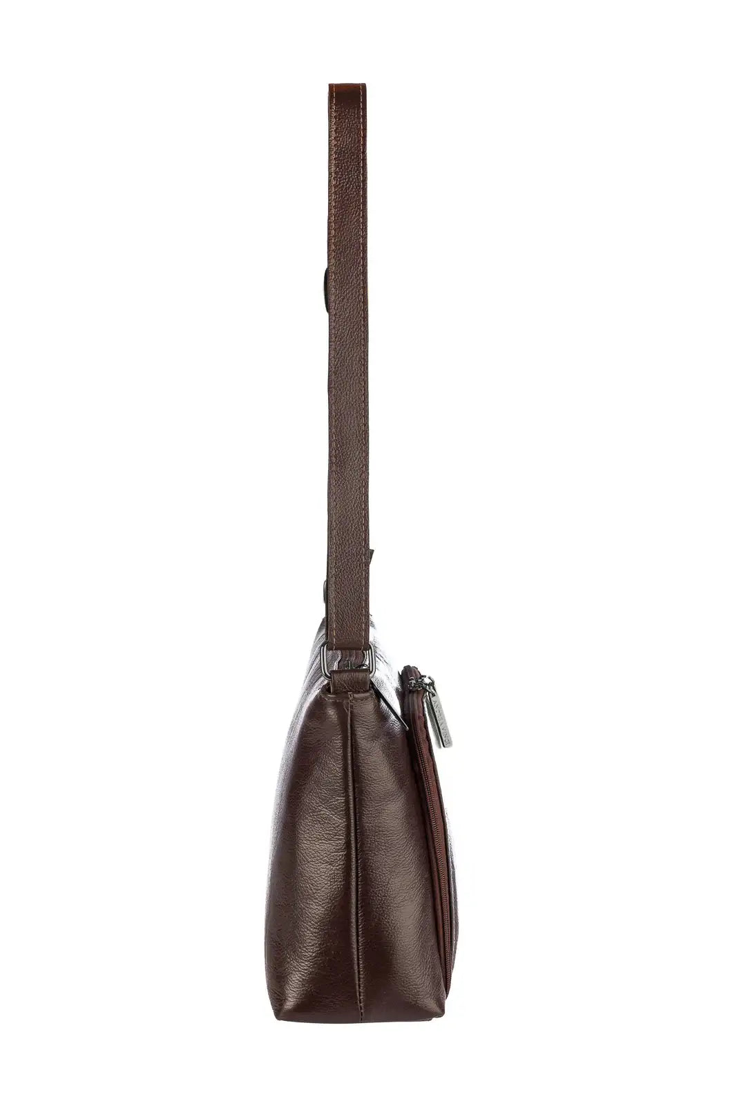 Bolsa de couro liso metais grafite tiracolo Ninna - Enluaze