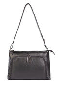 Bolsa de couro liso metais grafite tiracolo Ninna - Enluaze