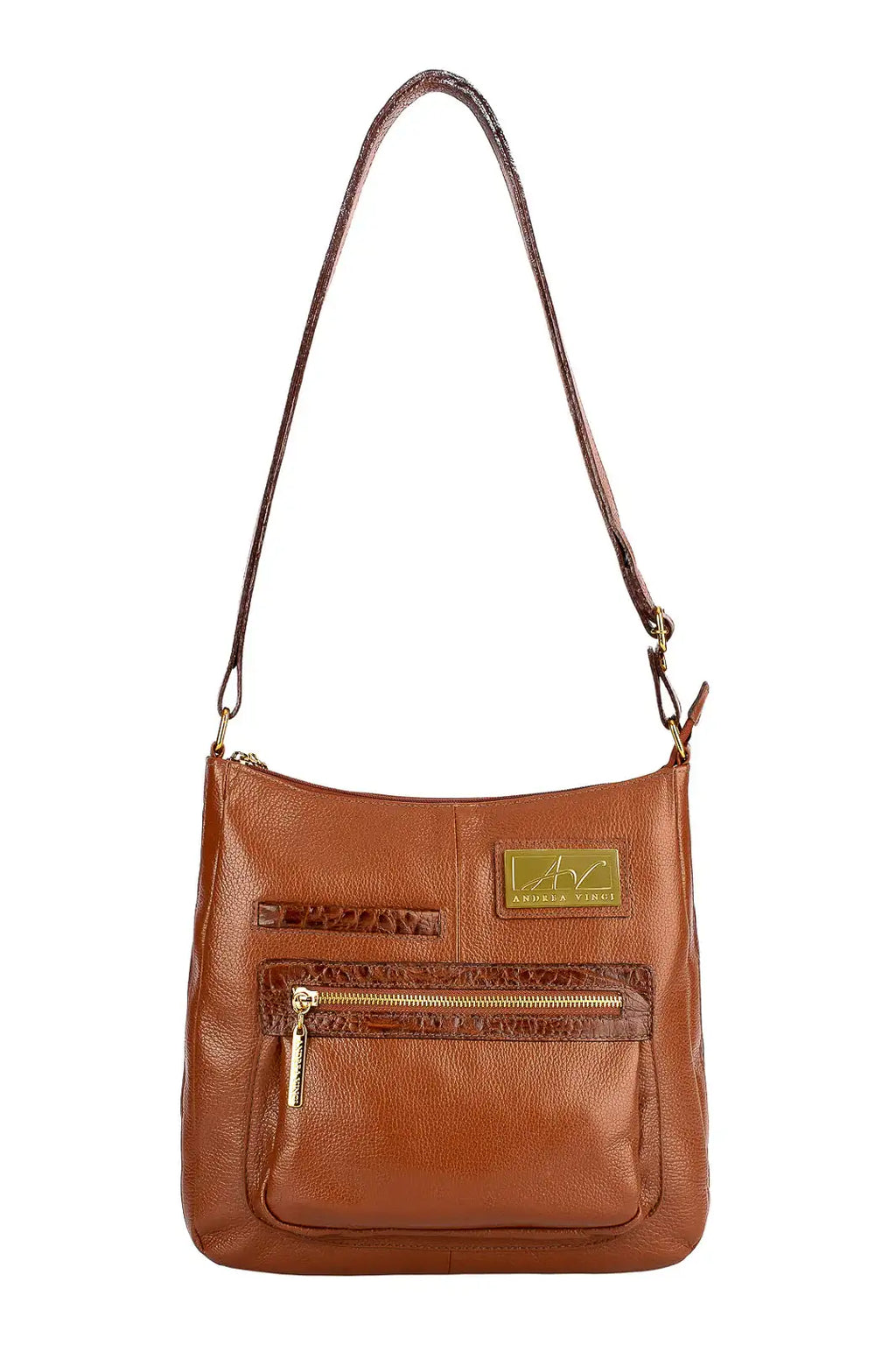 Bolsa tiracolo em couro liso Denise - Enluaze