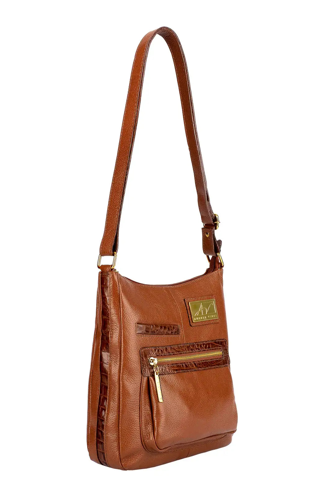 Bolsa tiracolo em couro liso Denise - Enluaze