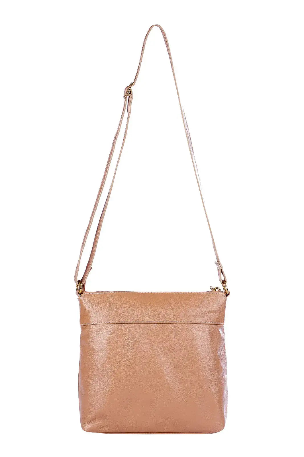 Bolsa transversal matelassê de couro liso Bia - Enluaze