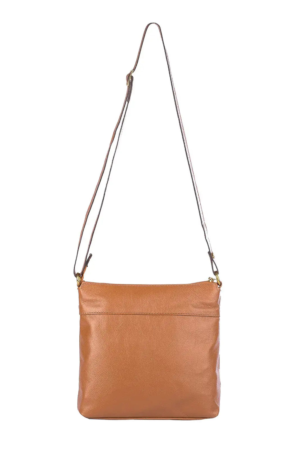 Bolsa transversal matelassê de couro liso Bia - Enluaze