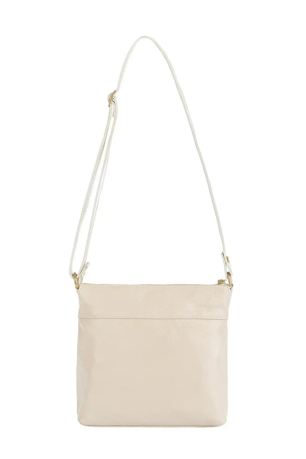 Bolsa transversal matelassê de couro liso Bia - Enluaze