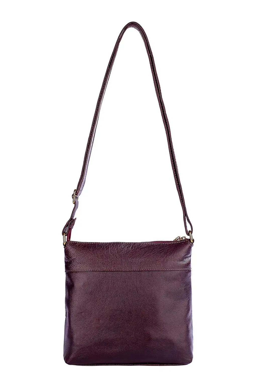 Bolsa transversal matelassê de couro liso Bia - Enluaze