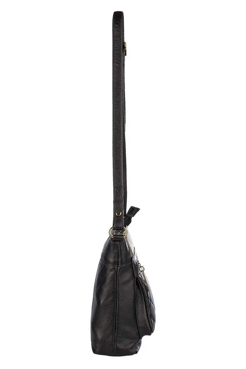 Bolsa transversal matelassê de couro liso Bia - Enluaze