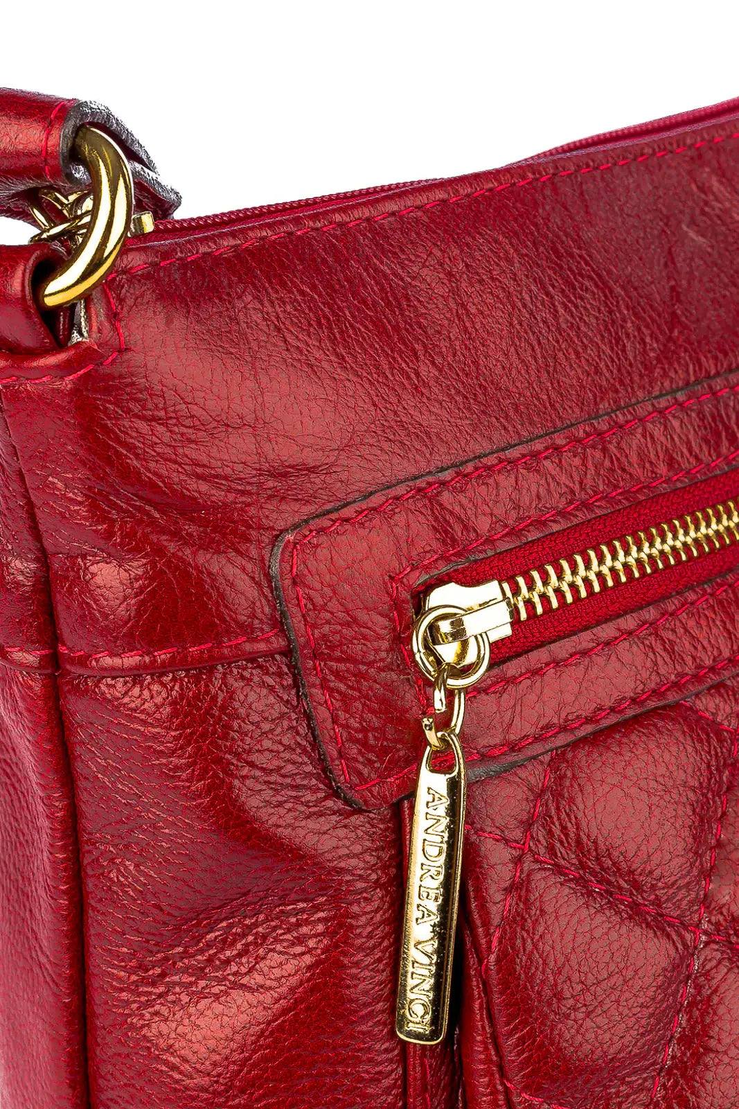 Bolsa transversal matelassê de couro liso Bia - Enluaze