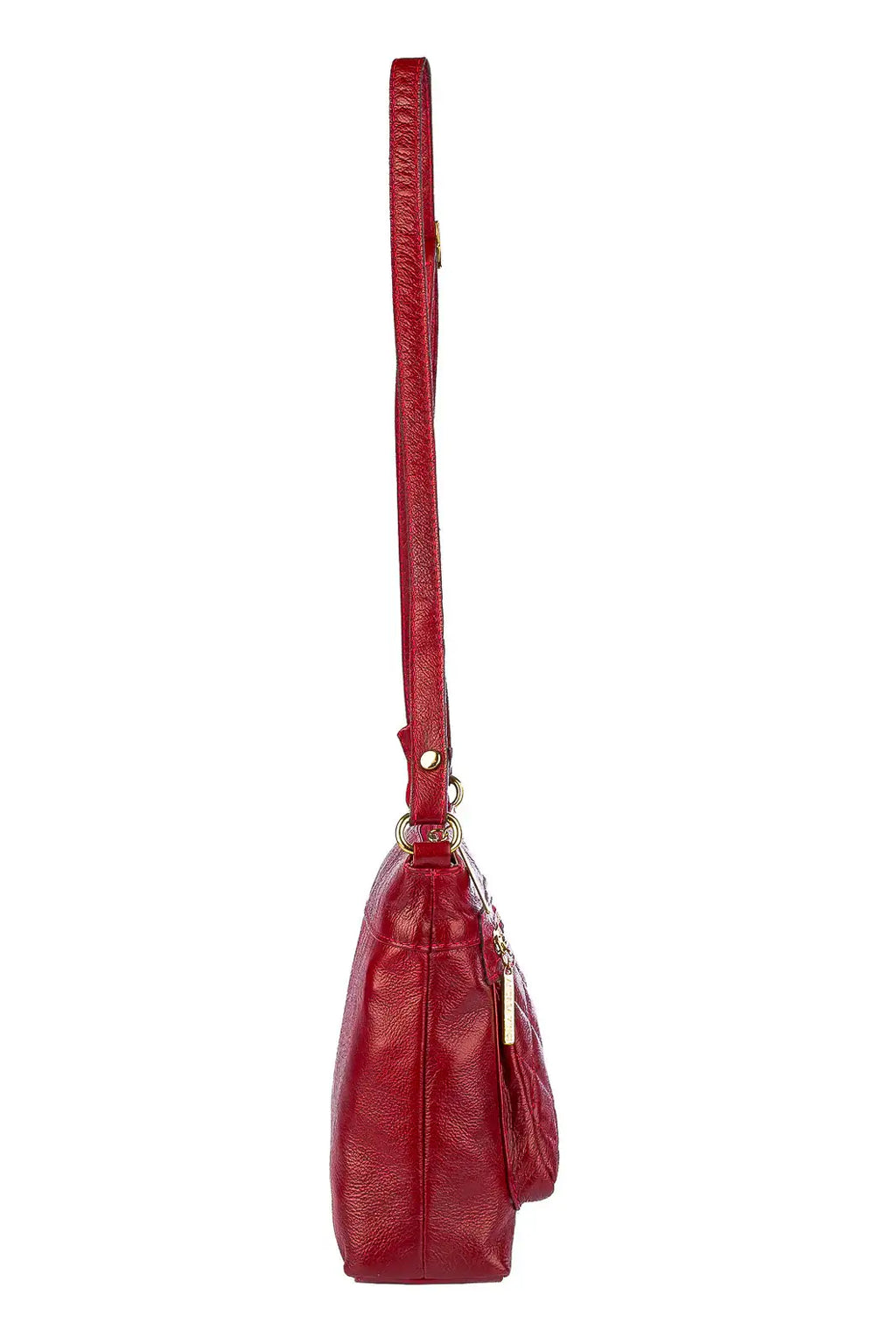 Bolsa transversal matelassê de couro liso Bia - Enluaze