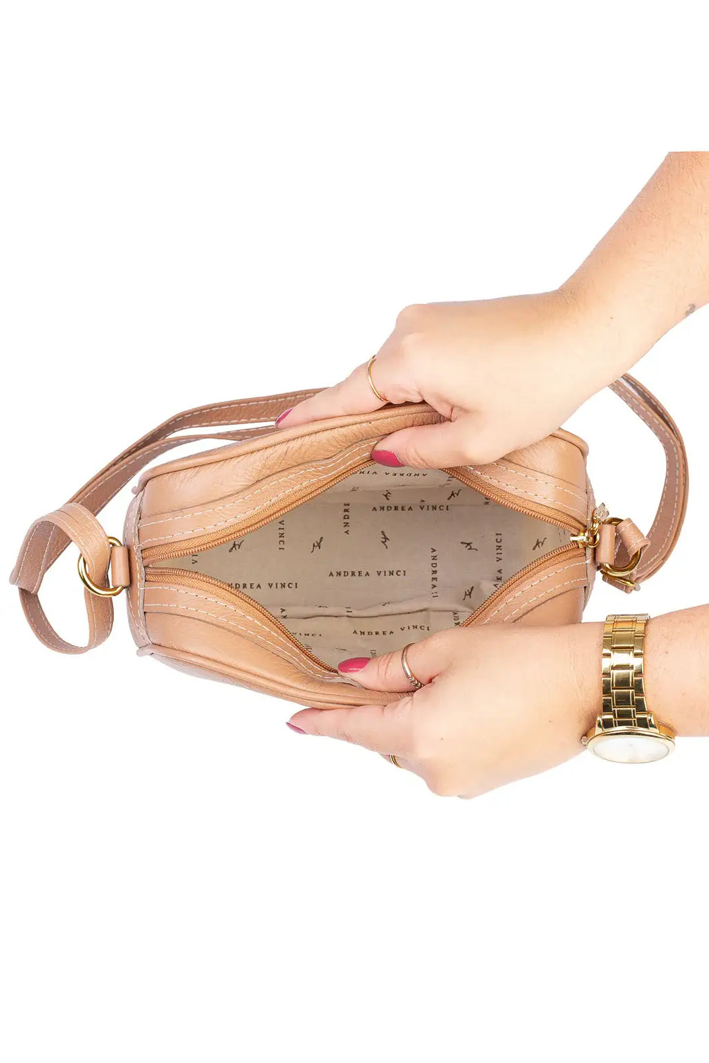 Bolsa quadrada pequena de couro liso Diana - Enluaze