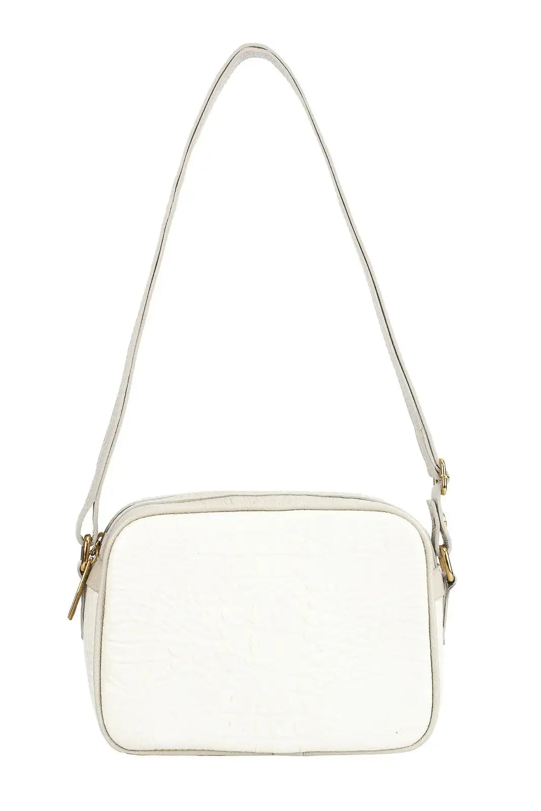 Bolsa quadrada pequena de couro croco Diana - Enluaze