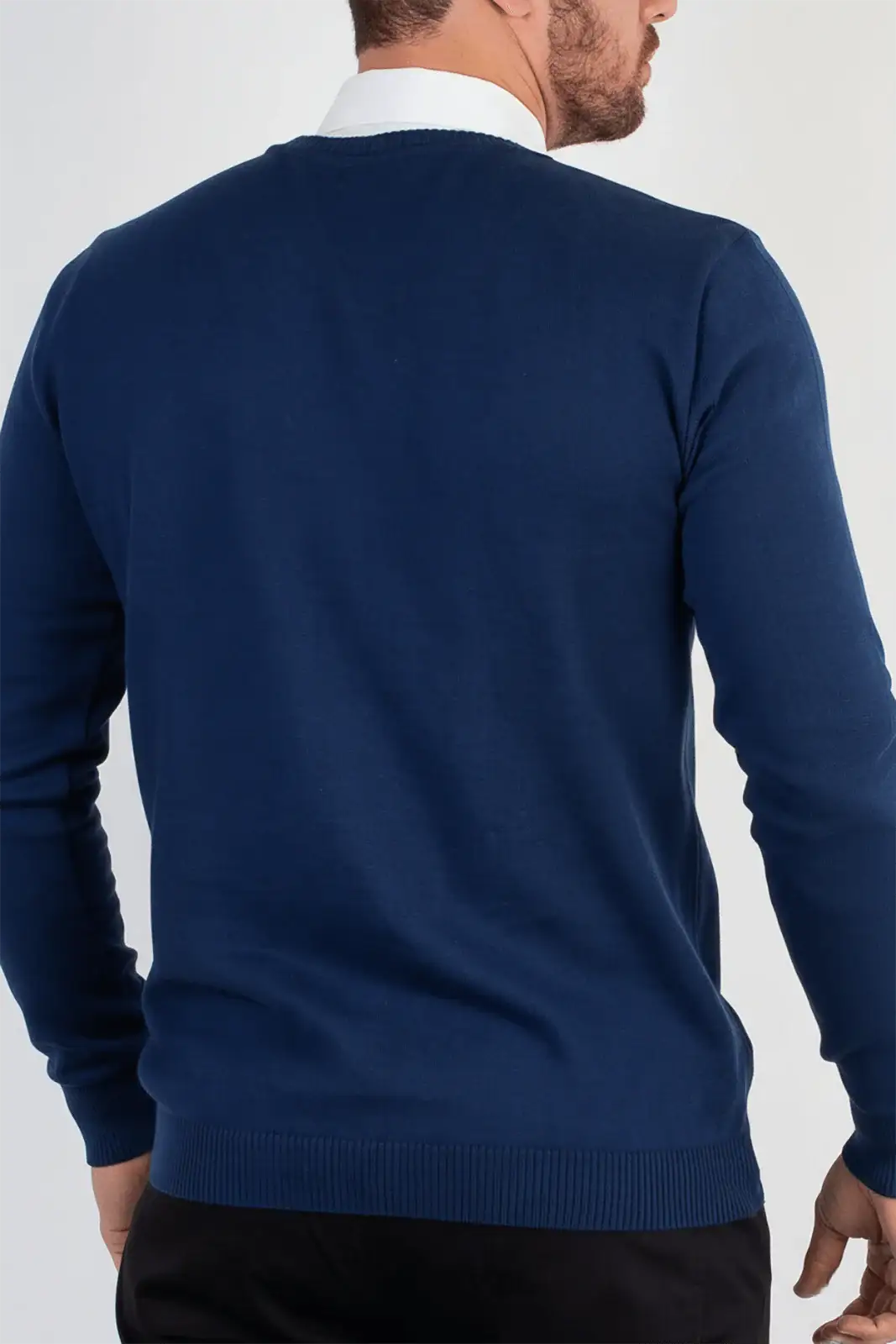 Suéter masculino gola v de malha 50001 - Enluaze