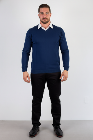 Suéter masculino gola v de malha 50001