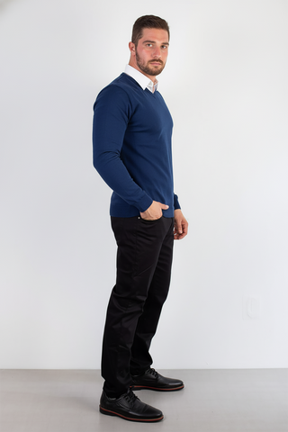 Suéter masculino gola v de malha 50001