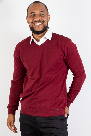 Suéter masculino gola v de malha 50001