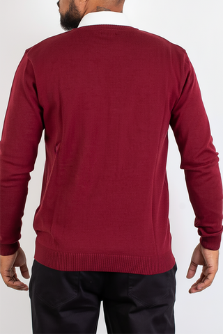 Suéter masculino gola v de malha 50001