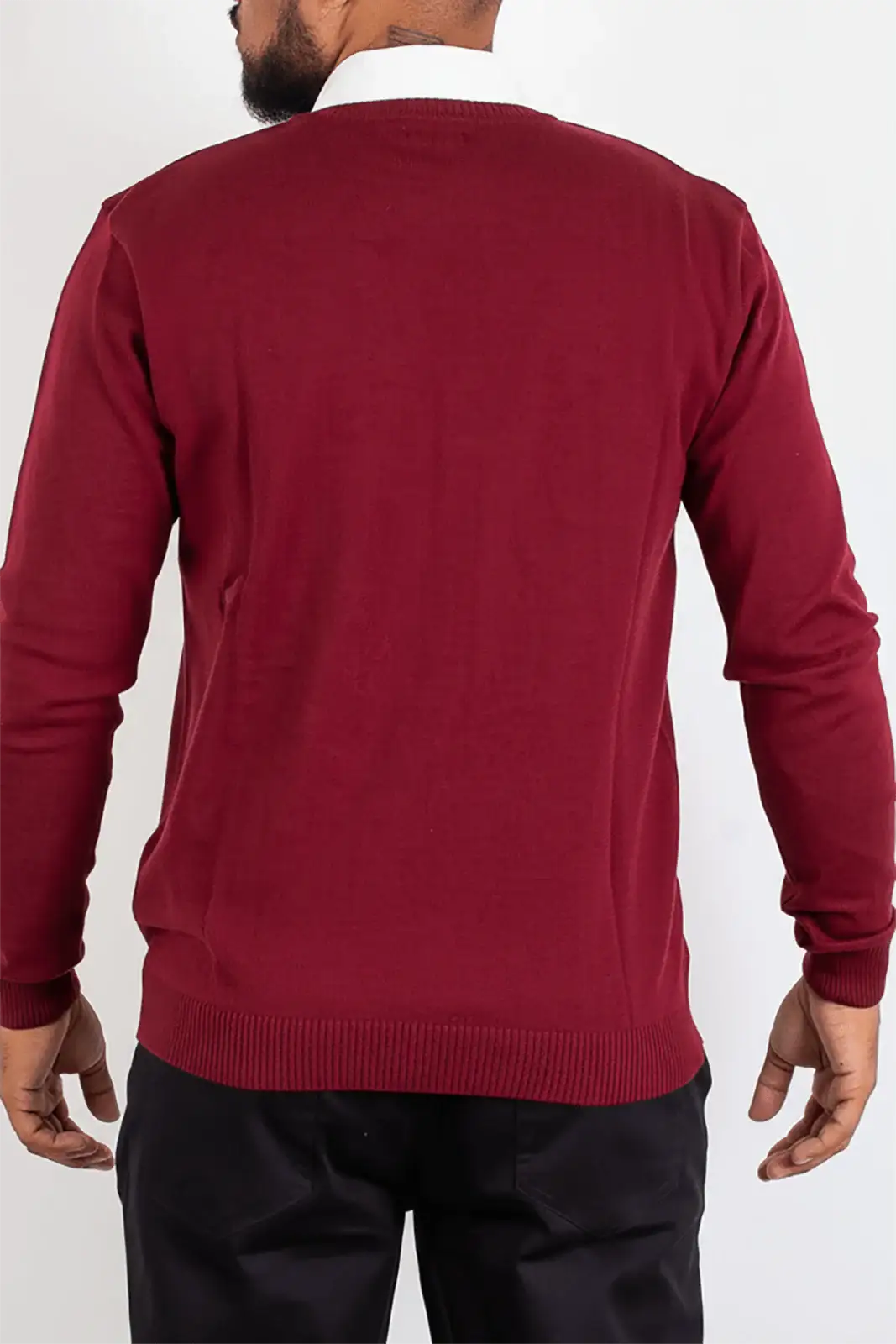 Suéter masculino gola v de malha 50001 - Enluaze