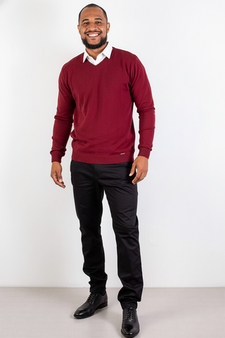 Suéter masculino gola v de malha 50001