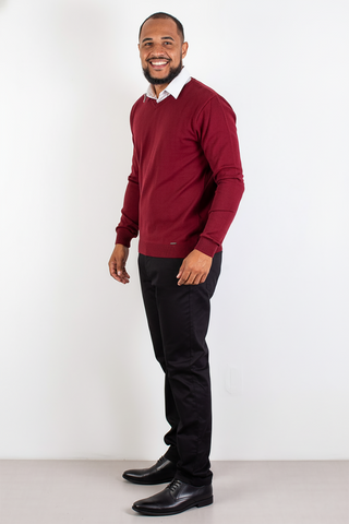 Suéter masculino gola v de malha 50001