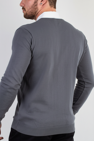 Suéter masculino gola v de malha 50001