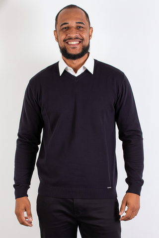 Suéter masculino gola v de malha 50001