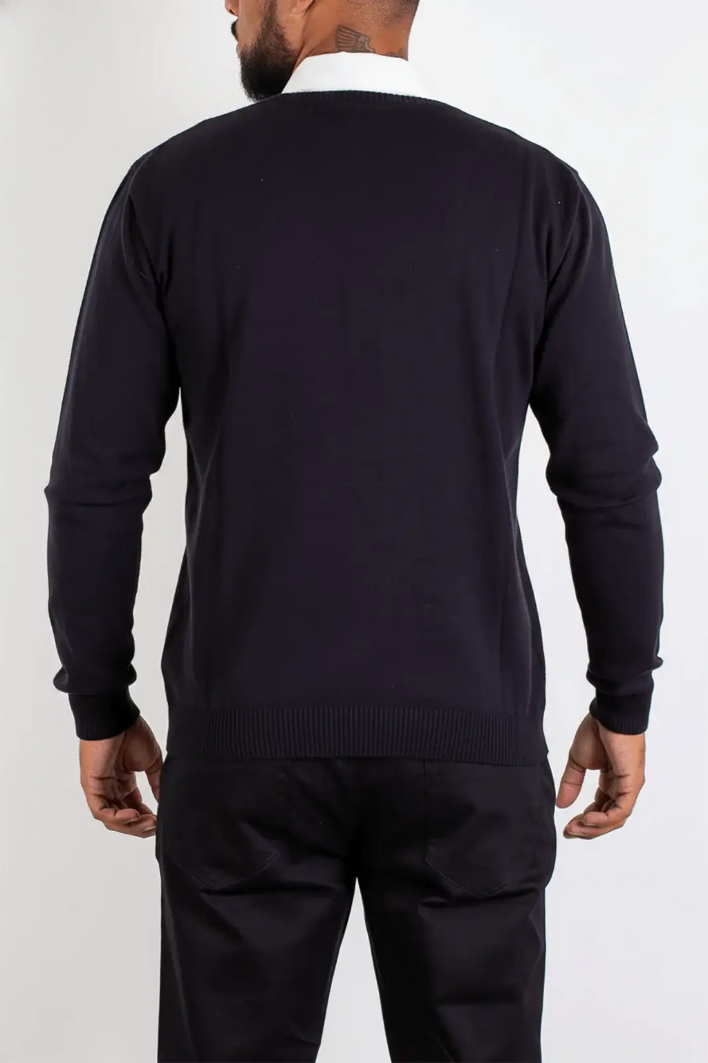 Suéter masculino gola v de malha 50001 - Enluaze