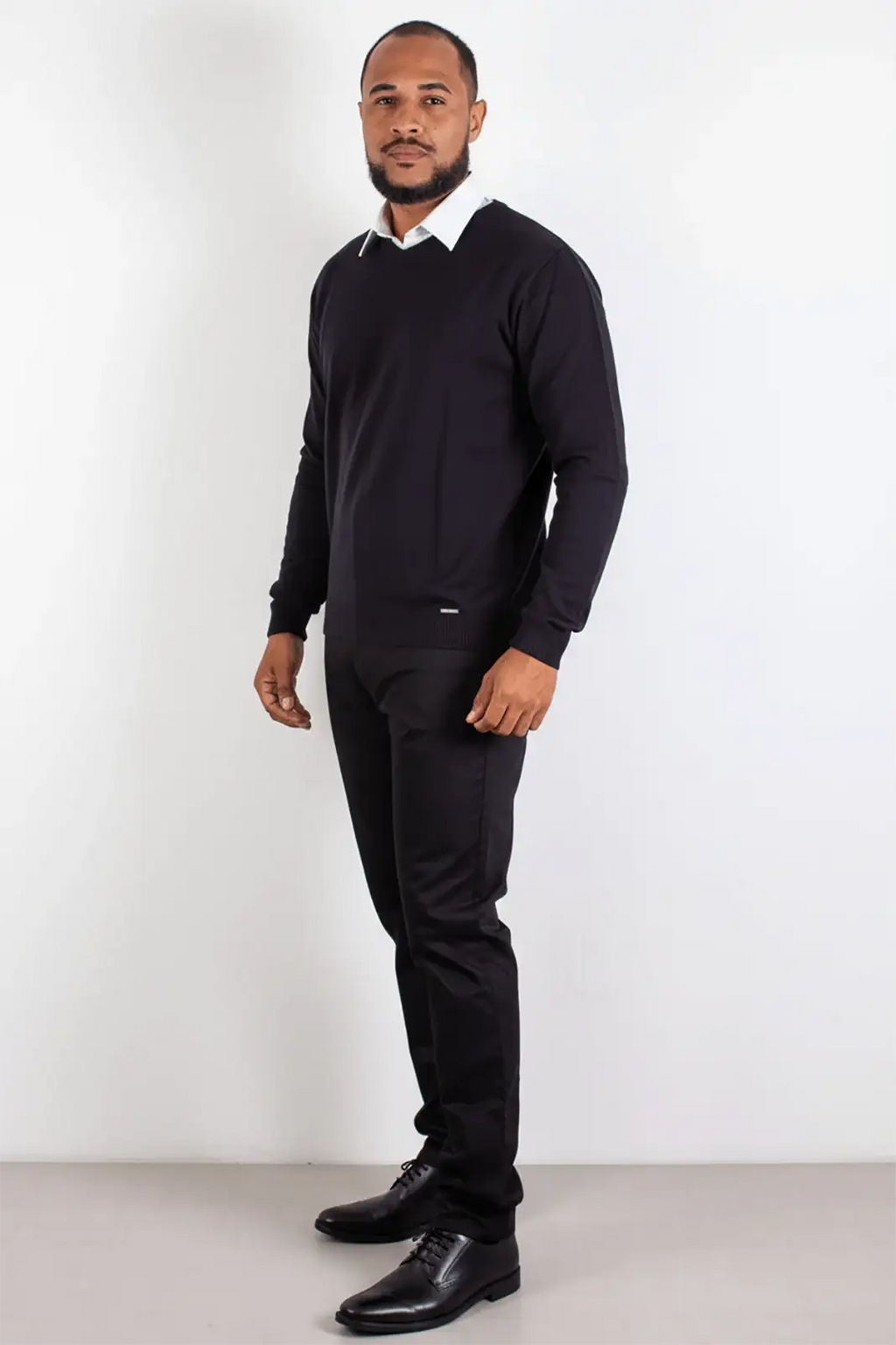 Suéter masculino gola v de malha 50001 - Enluaze