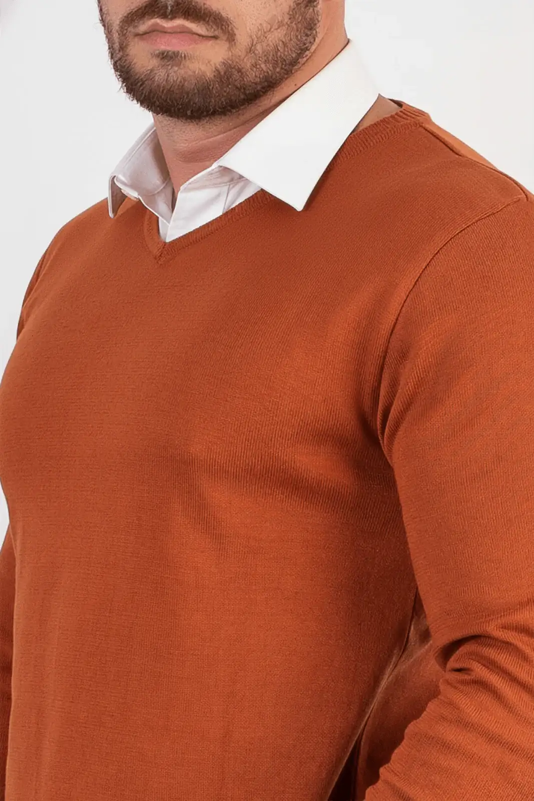 Suéter masculino gola v de malha 50001 - Enluaze