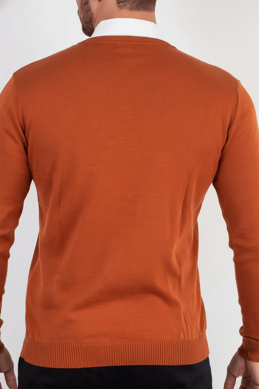 Suéter masculino gola v de malha 50001 - Enluaze