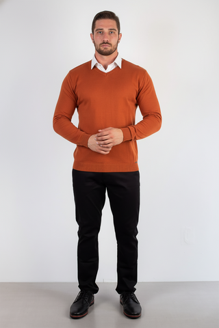 Suéter masculino gola v de malha 50001