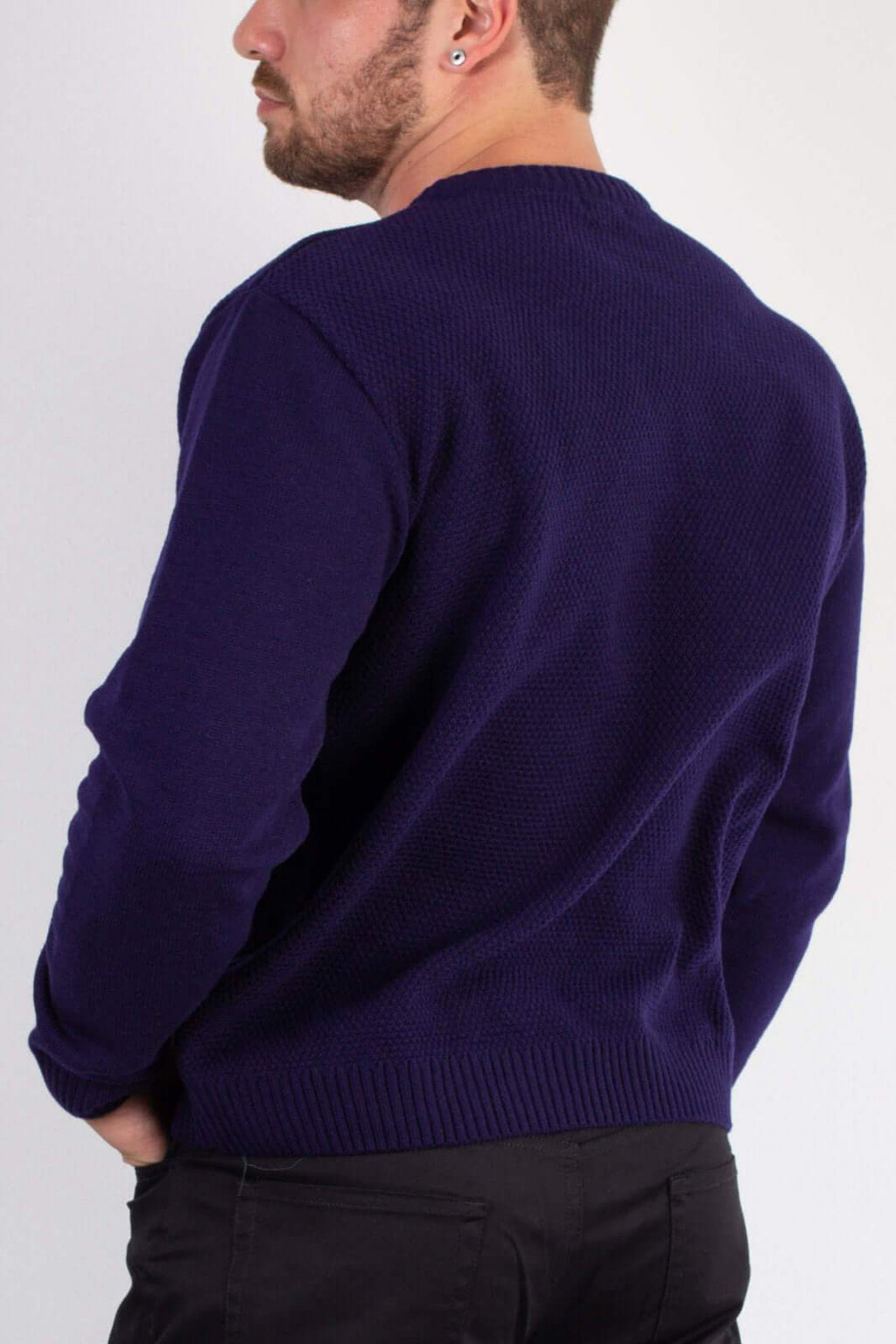 Blusão masculino de malha gola redonda 50003 - Enluaze