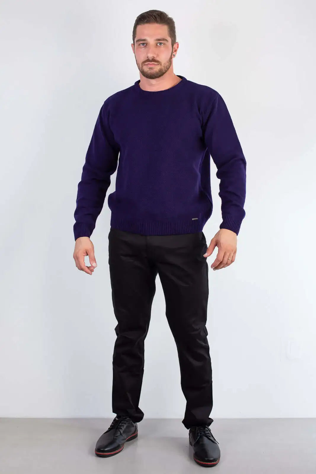 Blusão masculino de malha gola redonda 50003 - Enluaze